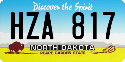 ND license plate HZA817