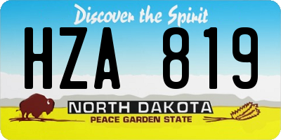 ND license plate HZA819