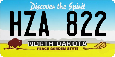 ND license plate HZA822