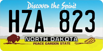 ND license plate HZA823