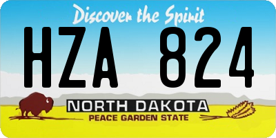 ND license plate HZA824