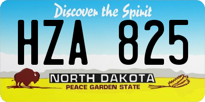 ND license plate HZA825