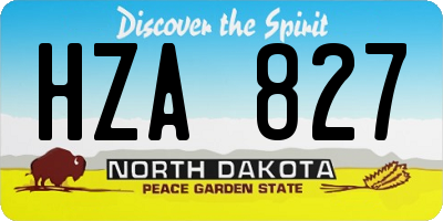 ND license plate HZA827