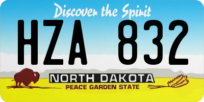 ND license plate HZA832