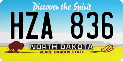 ND license plate HZA836
