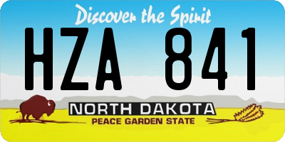 ND license plate HZA841