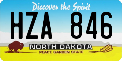 ND license plate HZA846