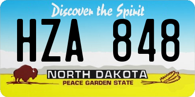ND license plate HZA848
