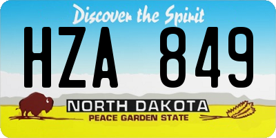 ND license plate HZA849