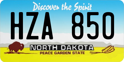 ND license plate HZA850