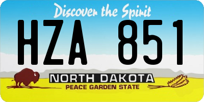 ND license plate HZA851