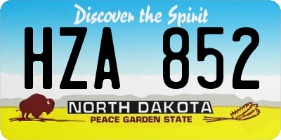 ND license plate HZA852
