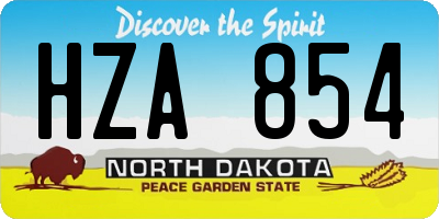 ND license plate HZA854