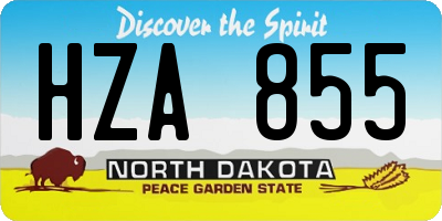 ND license plate HZA855
