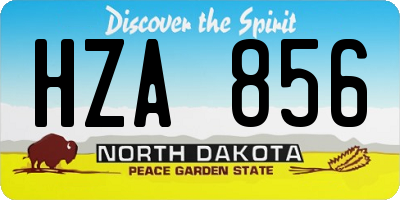 ND license plate HZA856
