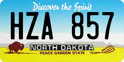 ND license plate HZA857