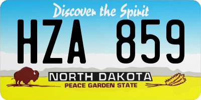 ND license plate HZA859