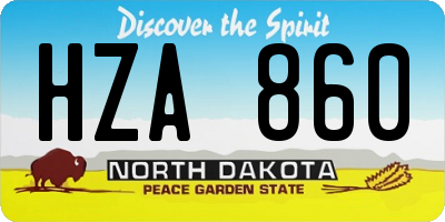 ND license plate HZA860