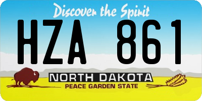 ND license plate HZA861