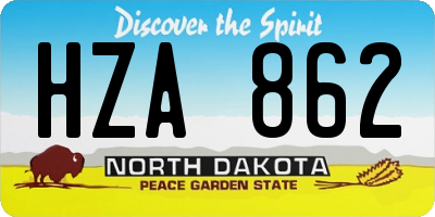 ND license plate HZA862