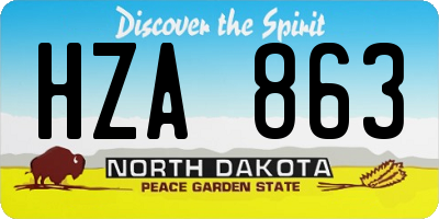 ND license plate HZA863