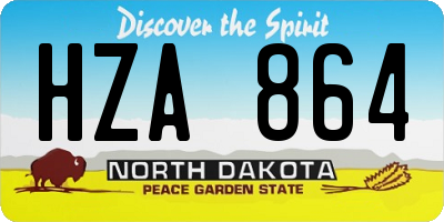 ND license plate HZA864