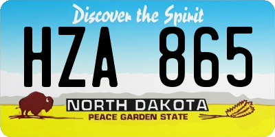 ND license plate HZA865