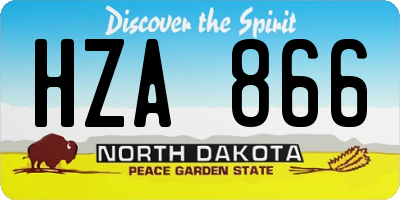 ND license plate HZA866