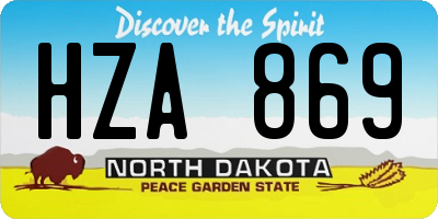 ND license plate HZA869