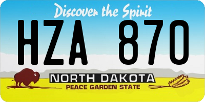ND license plate HZA870