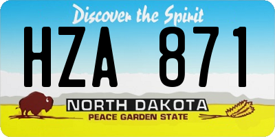 ND license plate HZA871