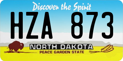 ND license plate HZA873