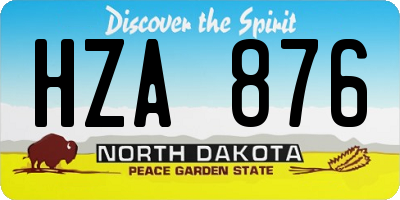ND license plate HZA876