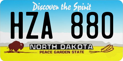 ND license plate HZA880