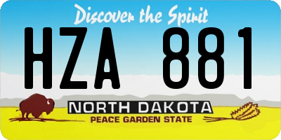 ND license plate HZA881