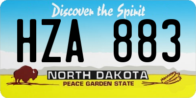 ND license plate HZA883