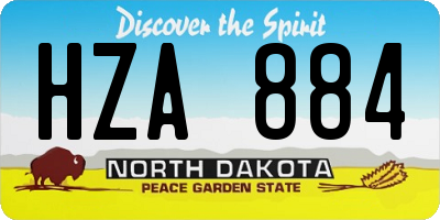 ND license plate HZA884