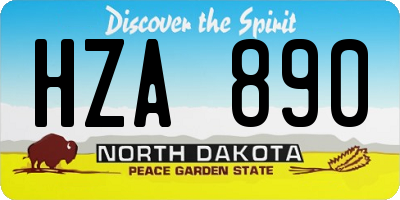 ND license plate HZA890