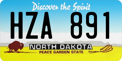 ND license plate HZA891