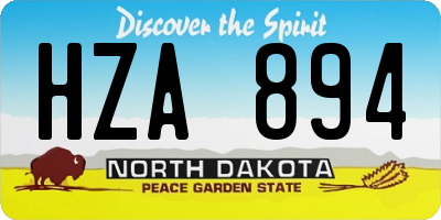 ND license plate HZA894