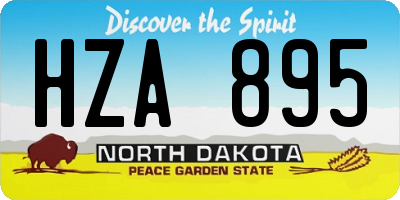ND license plate HZA895