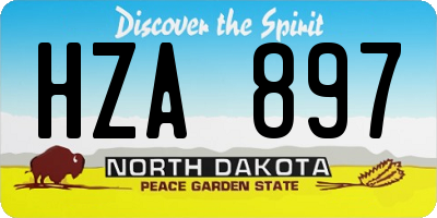 ND license plate HZA897