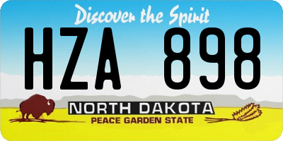 ND license plate HZA898