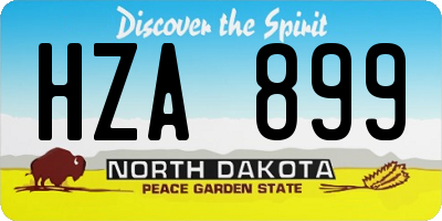 ND license plate HZA899