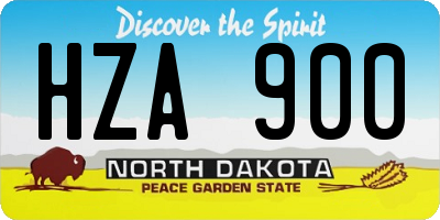 ND license plate HZA900