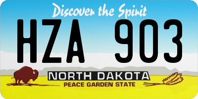 ND license plate HZA903