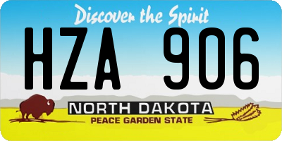 ND license plate HZA906