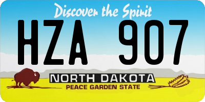 ND license plate HZA907