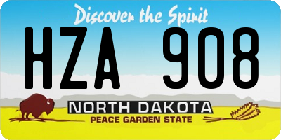 ND license plate HZA908