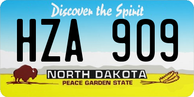 ND license plate HZA909